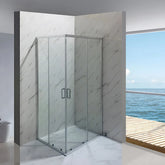 Cabina de dus BR6692CA-80*100cm, Sticla Securizata 5mm, Profil Aluminiu Cromat, Usi Culisante-Diplon
